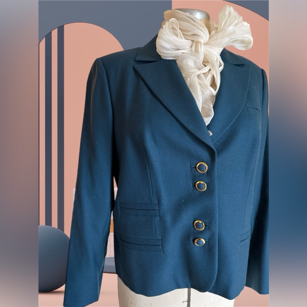 Custom Made Teal Jacket with Mod Buttons, Quality Made Hand Stitched Silk Lining